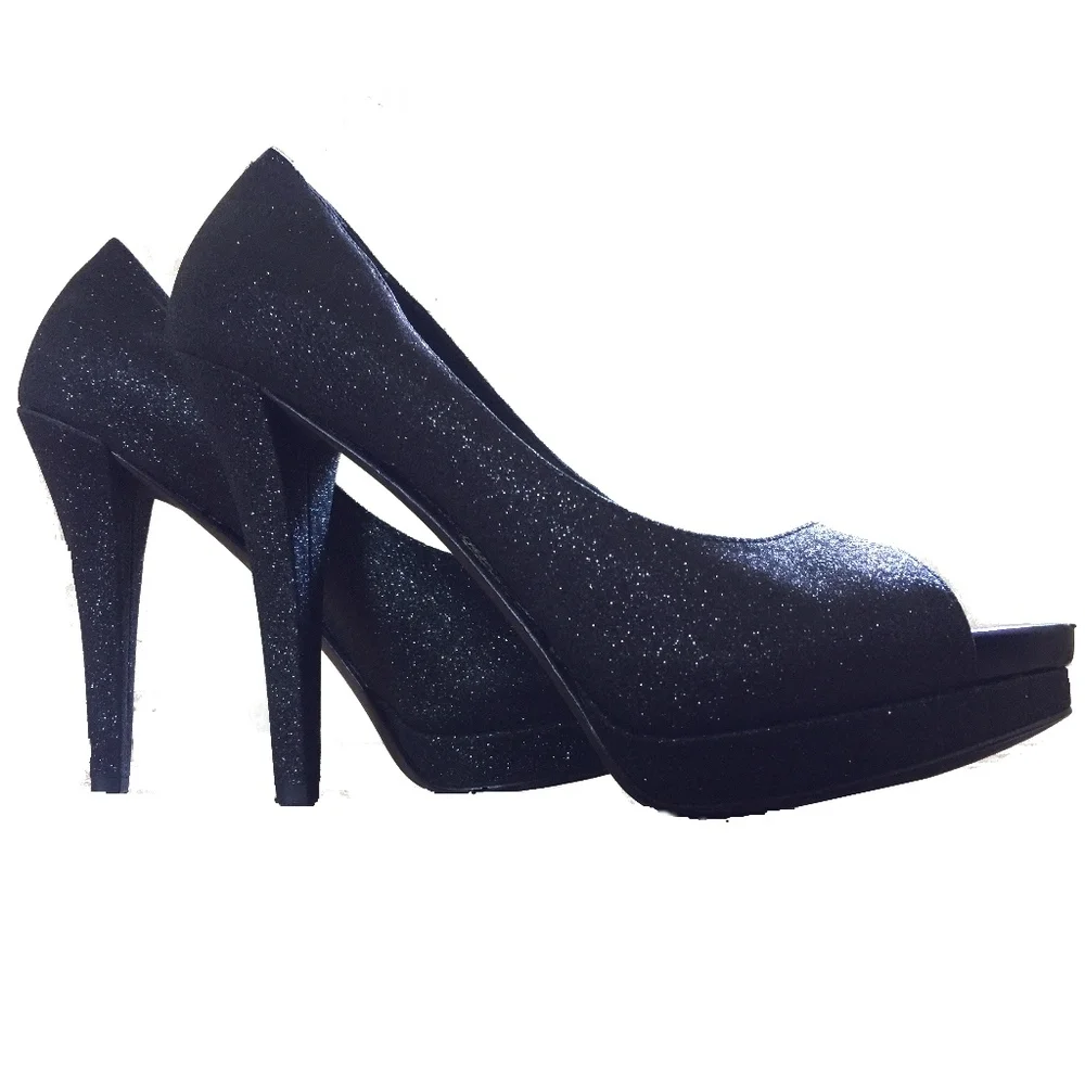 Vera Wang Selma Glitter Platform Wedding Heel Pump